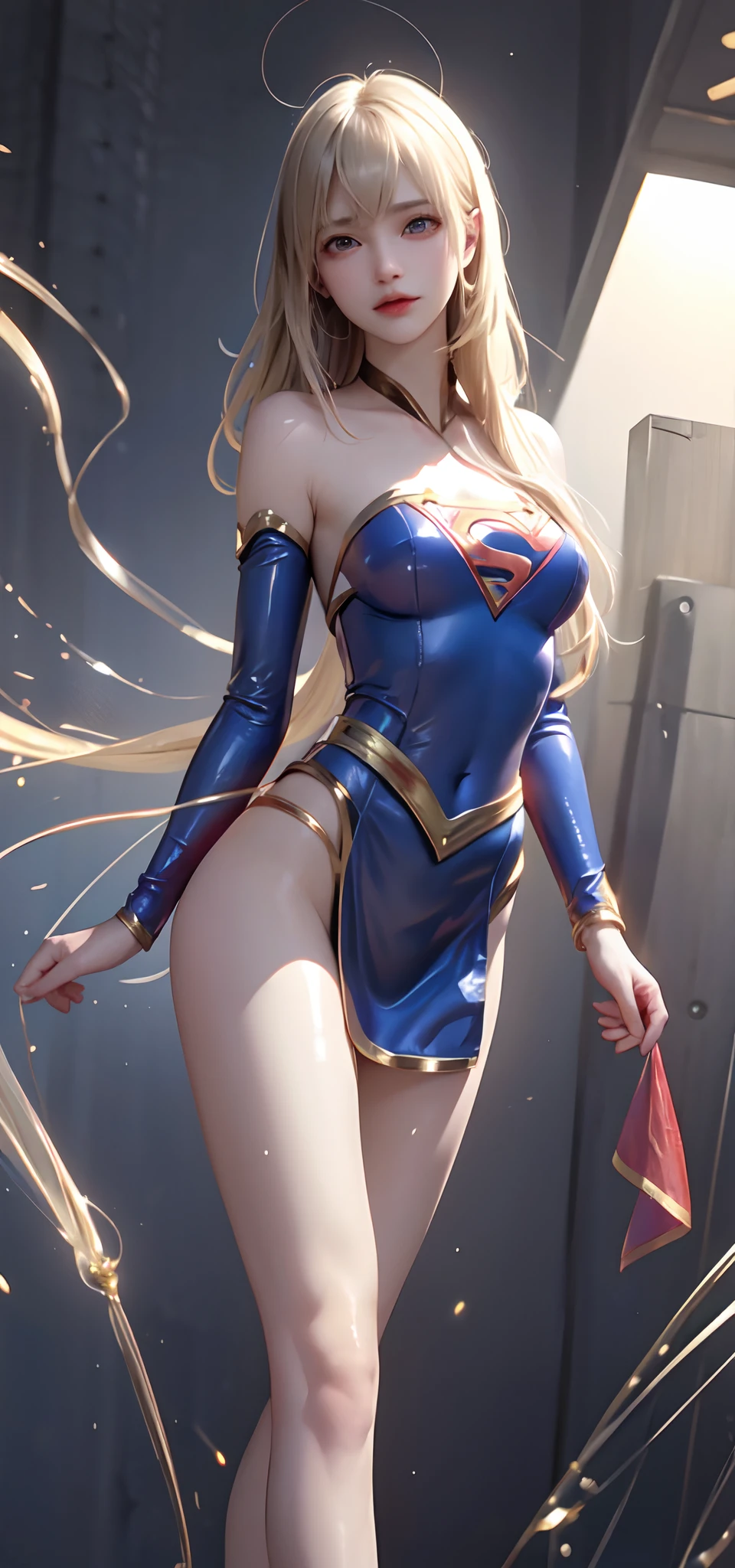 Supergirl，Bigchest，long leges，big breasts thin waist， bikini