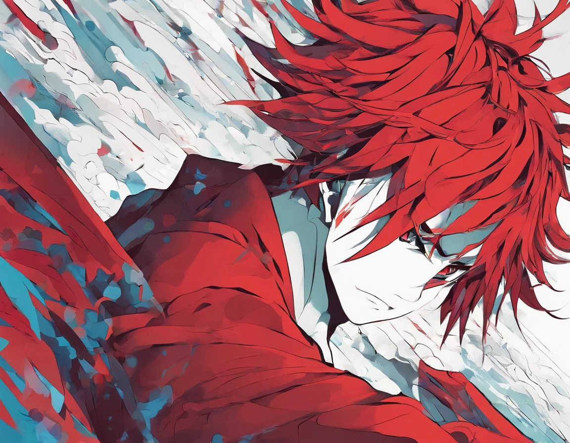 deadman。Cartoon style、While vomiting blood His body had been cut in half。Man character