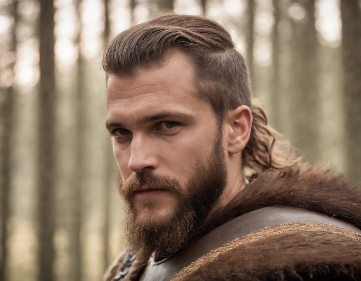 Homem com barba longa, careca, viking