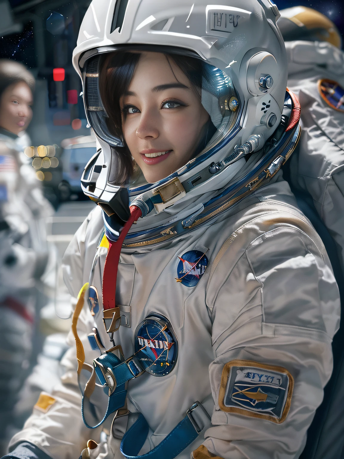 ((ultra real detailed.The astronaut) (Masterpiece, Top quality, Best quality, offcial art, Beauty and aesthetics: 1.2), Very detailed, Colorful, Most detailed, branches, The astronaut, （Mards）The astronaut（canyons）， （Linen future spacesuit）， Angry fighting stance， looking at the ground， Batik linen bandana， Crane pattern long-sleeved garment， Astronaut Canyon（Abstract propylene splash：1.2）， Dark clouds lightning background，Sprinkle with gold dust（realisticlying：1.4），Black color hair，Flour fluttering，rainbow background， A high resolution， the detail， RAW photogr， Sharp Re， Nikon D850 Film Stock Photo by Jefferies Lee 4 Kodak Portra 400 Camera F1.6 shots, Rich colors, ultra-realistic vivid textures, Dramatic lighting, Unreal Engine Art Station Trend, cinestir 800，Flowing black hair,（（（Mards）））
