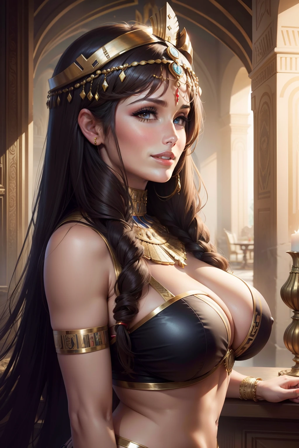 lucy pinder, portrait, smiling, sexy, profile, cleopatra, looking,