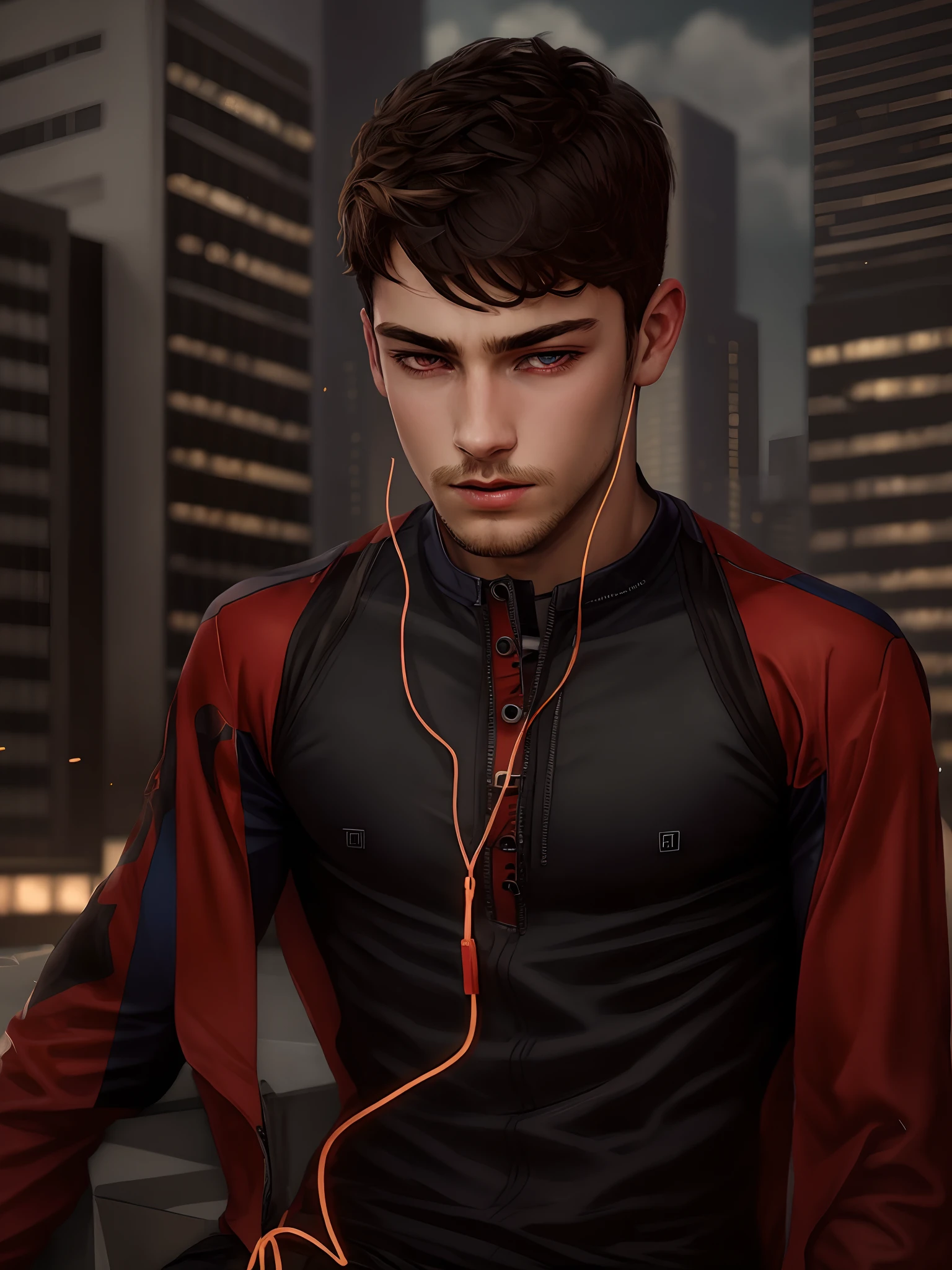 Change background cyberpunk handsome boy, realistic face, 8k, ultra realistic, cute little boy,
Real face, neon,