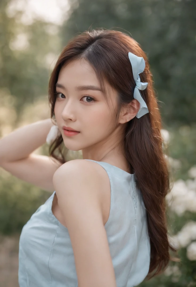 schools，（A 17-year-old Chinese girl 1.2）（Light blue JK plaid skirt 1.3），（white blouse1.2），Little white socks，VANS SHOES，Real Human，realisticlying，Super light and shadow，Extreme light chasing，Super shadows，Super reflexes，（Delicate facial features1.2）（Delicate hands and fingers 1.5）（Full body close-up 1.3）（Wide-angle lens 1.2）（Backlight 1.2）（Warm sunshine 1.3）（Braided head，Large red bow tiara 1.2）