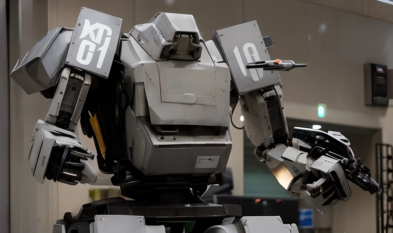 Arafed robot with a camera attached to its hind legs, Chappie el robot, Robot militar, Mechanical robot, The most advanced humanoid robot, Robot masivo, posing robotically, with robotic arms, Robot grande, Metal Gear Mech, Robot de guerra, Robot gangsta, Tremendo robot mecha, un brazo del cuerpo del robot, Robot police scout