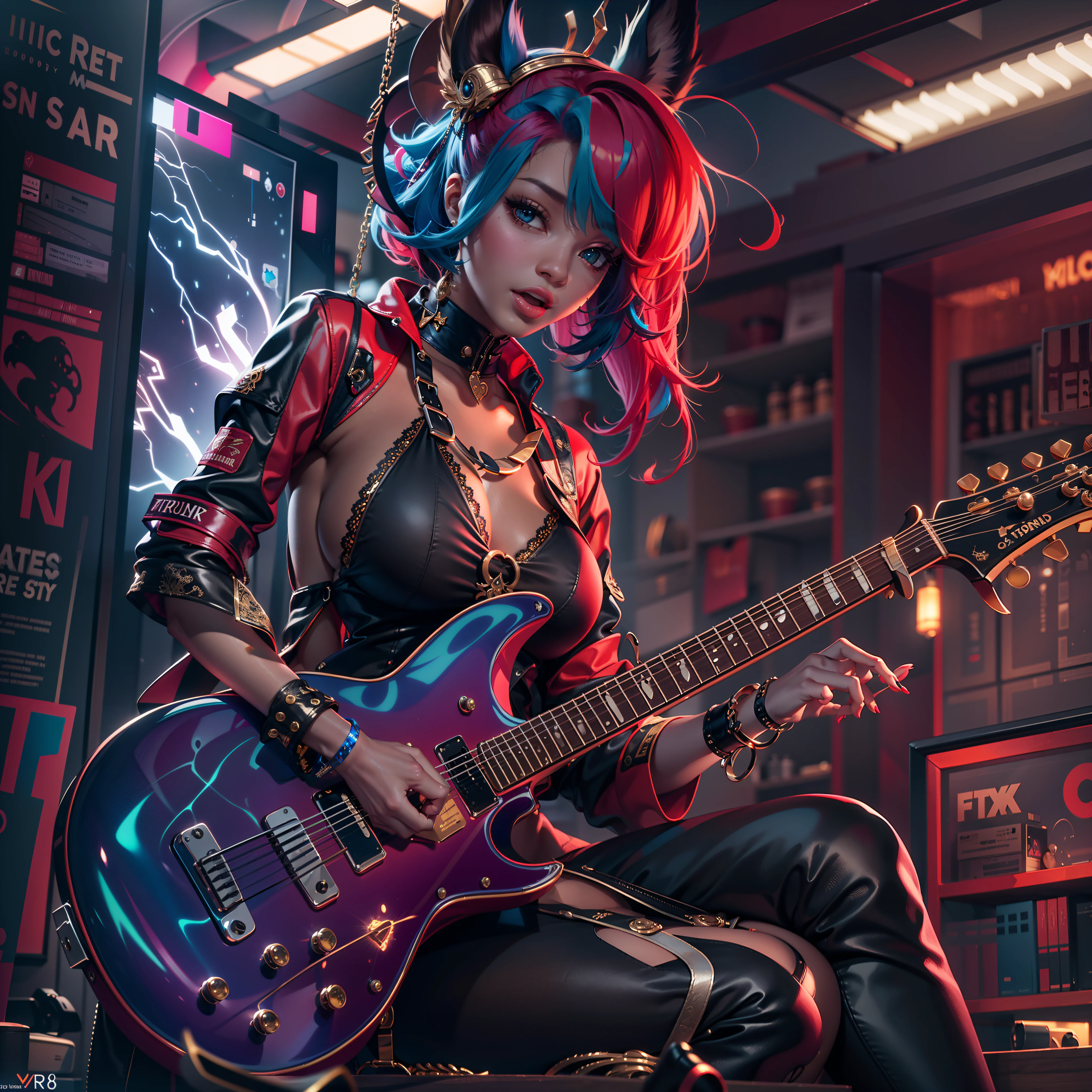 matrix Masterpiece epic girl Diva Urban deep path Jinx play handled guitar optimal sunLight meticulously intricate luminescence volumetric lightning contrast ultra_high_resolution ultra pro-Photorealistic ultra_high_quality ultra_sharpness focus accurate max perfection reflex graduated reflection extreme improved Octane-rendered opengl-shaders glsl-shader UHD XT3 64K 32K 16K 8K DSLR HDR UnrealEngine5 romm rgb pbr ombre analogique color-coded shading 3DCG fxaa global illumination cgi vfx sfx fkaa txaa rtx ssao post-processing post-production cell-shading tone-mapping augmented Divine female synthetic headgear glass transparent "singning" micro mercury gold sundrop contre-jours "Heavy Metal" scene music floraison Will-o'-the-wisp cyberpunk Goddess "Willow Smith" dazzling play guitar Cosplay decorated Cowgirl USA flag Fancy Vivid Yellow jukebox Symmetrical Athletic Hairstyle Dreads bangs extatique Tamned Skin gorgeous sensual Effects Cheekbones Embarrassed redderer eye-liner saphirs saturate ultra_beautiful_eyes dark black pupils brown iris lazulis turquoise mouth open tongue teeth obvious smiles howling Floating Jacket Eccentric Cape onyx Shoulders-Off Shirt Lace Clavicles White Papillotes embroidered breasts huge falling sideboob satin corsait red thick leather felt skirt matching ample swinging spinel navel waist reveal belt-chastity heart diamond padlock silver agate pubis bristles scarlet pubis-hairy indigo silk snap garters thighs legs boots, dancer nickel guitar fire fleuraison bees tin incandescentes CGSCOSITY tattoo Cristallines hearth rubis invoque monster bee (EOS R6 135mm 1/1250s f/2.8 ISO400) blastflashlight flash blow glow opale straight guitar case heavy chrome flat rune lava bands glyphes Tourmaline plasma chef-d' equirectangular 360 background beholder chaos strange population Earth outdoor mirror engravings handcuff Bruce_Weber girls sex "luis Royo" naked nsfw varied multi etc.
