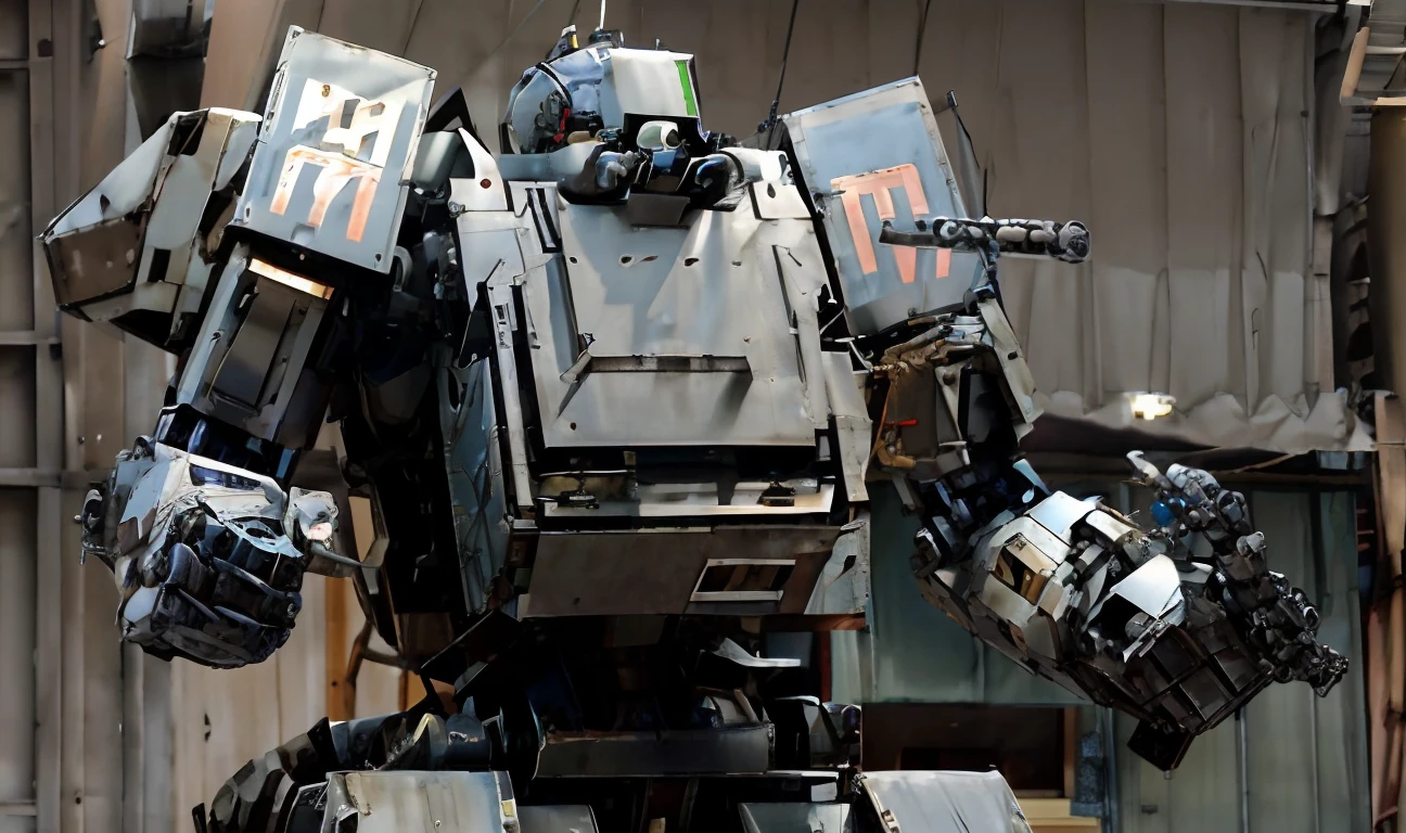 Arafed robot with a camera attached to its back, Robot militar, The most advanced humanoid robot, Metal Gear Mech, Mechanical robot, Robot de guerra, Robot grande, Chappie el robot, with robotic arms, posing robotically, Robot de la Primera Guerra Mundial, Japanese wick, Warrior Machines, giant robot mech, with a robotic arm