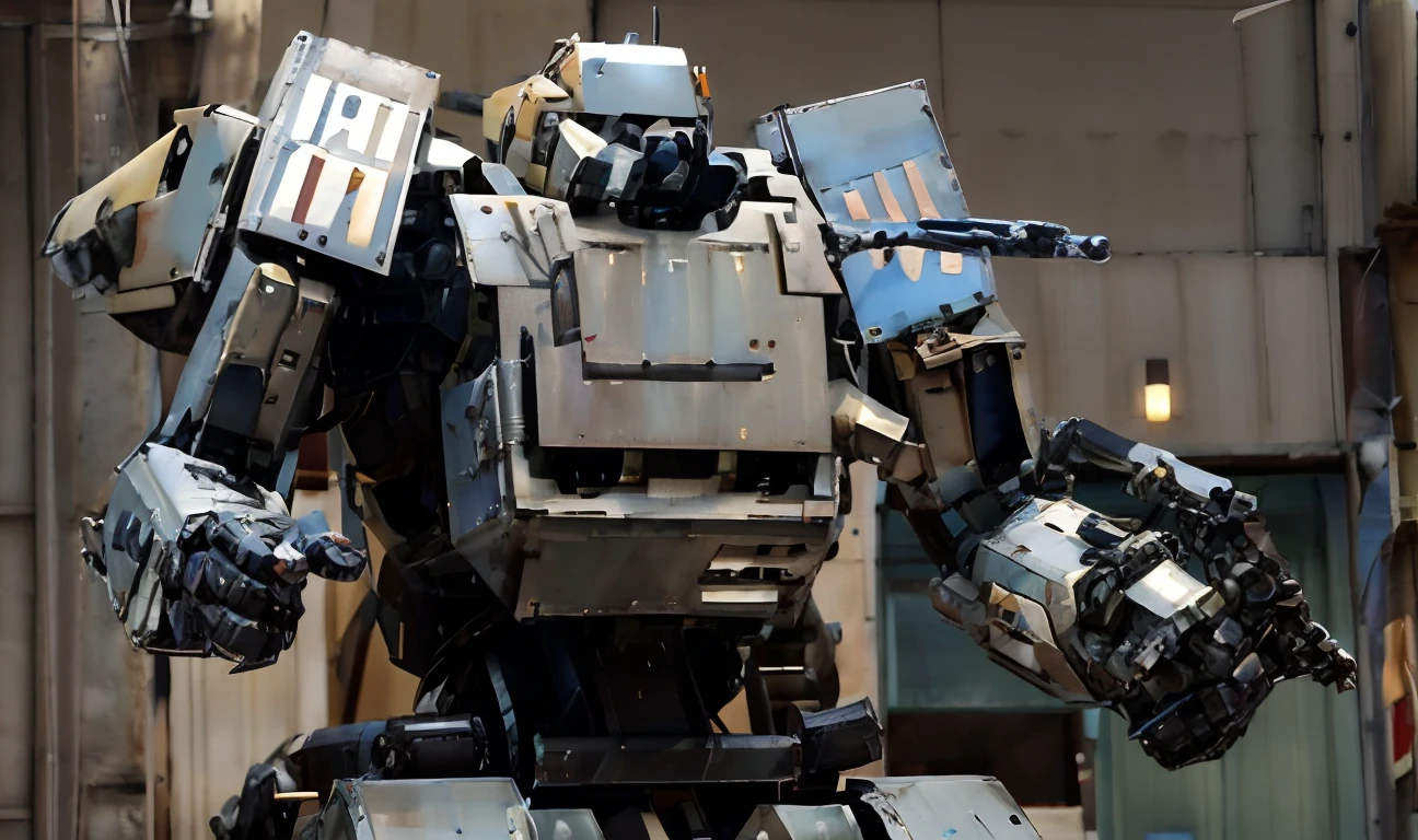 Arafed robot with a camera attached to its back, Robot militar, The most advanced humanoid robot, Metal Gear Mech, Mechanical robot, Robot de guerra, Robot grande, Chappie el robot, with robotic arms, posing robotically, Robot de la Primera Guerra Mundial, Japanese wick, Warrior Machines, giant robot mech, with a robotic arm