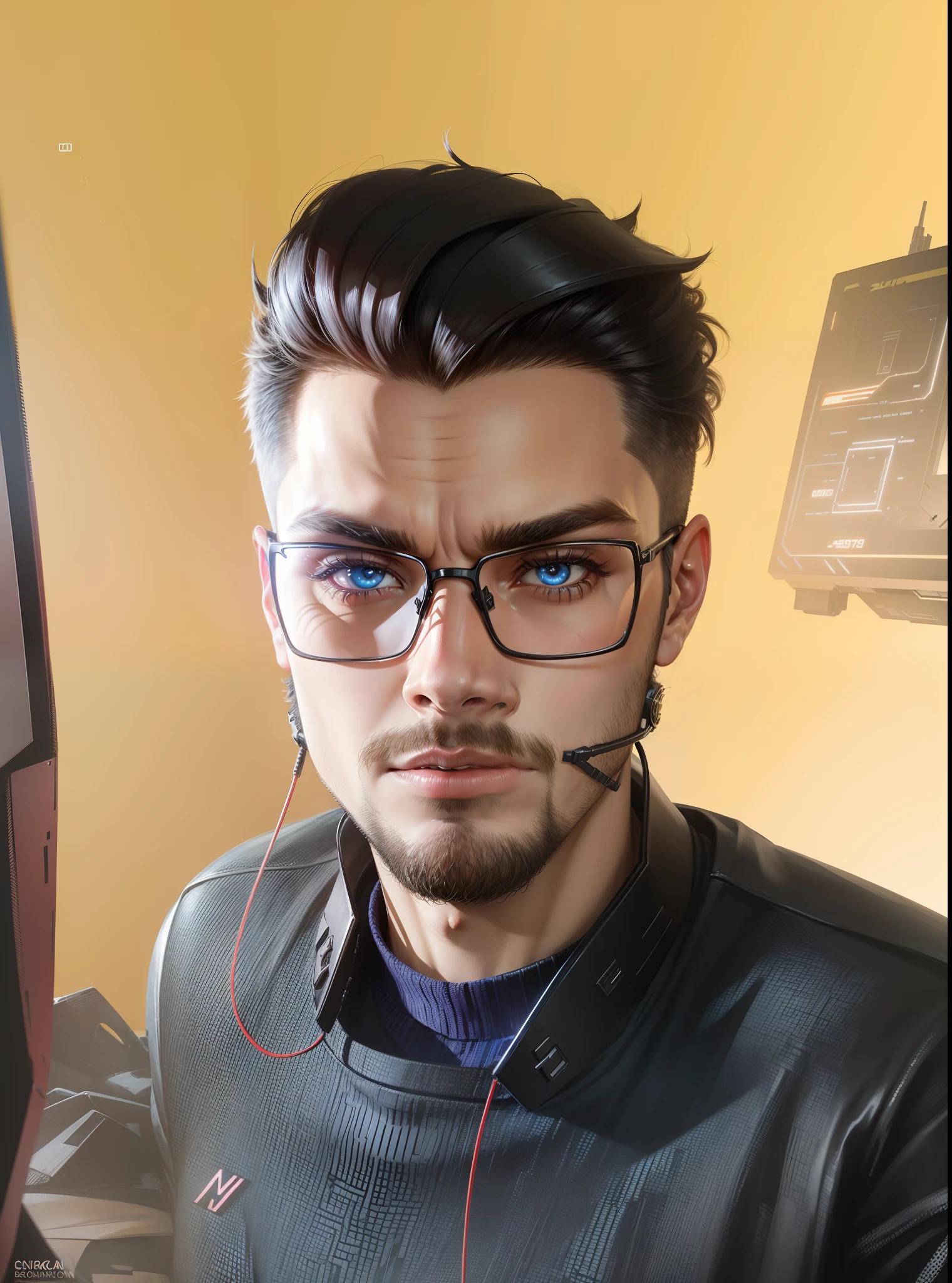 Change background cyber punk handsome boy, realistic face, 8k, ultra realistic.