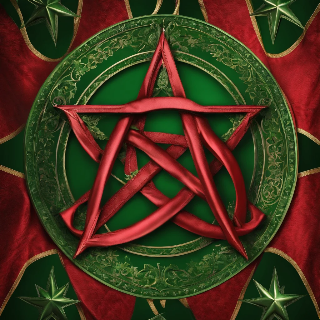 red and green pentagram flag