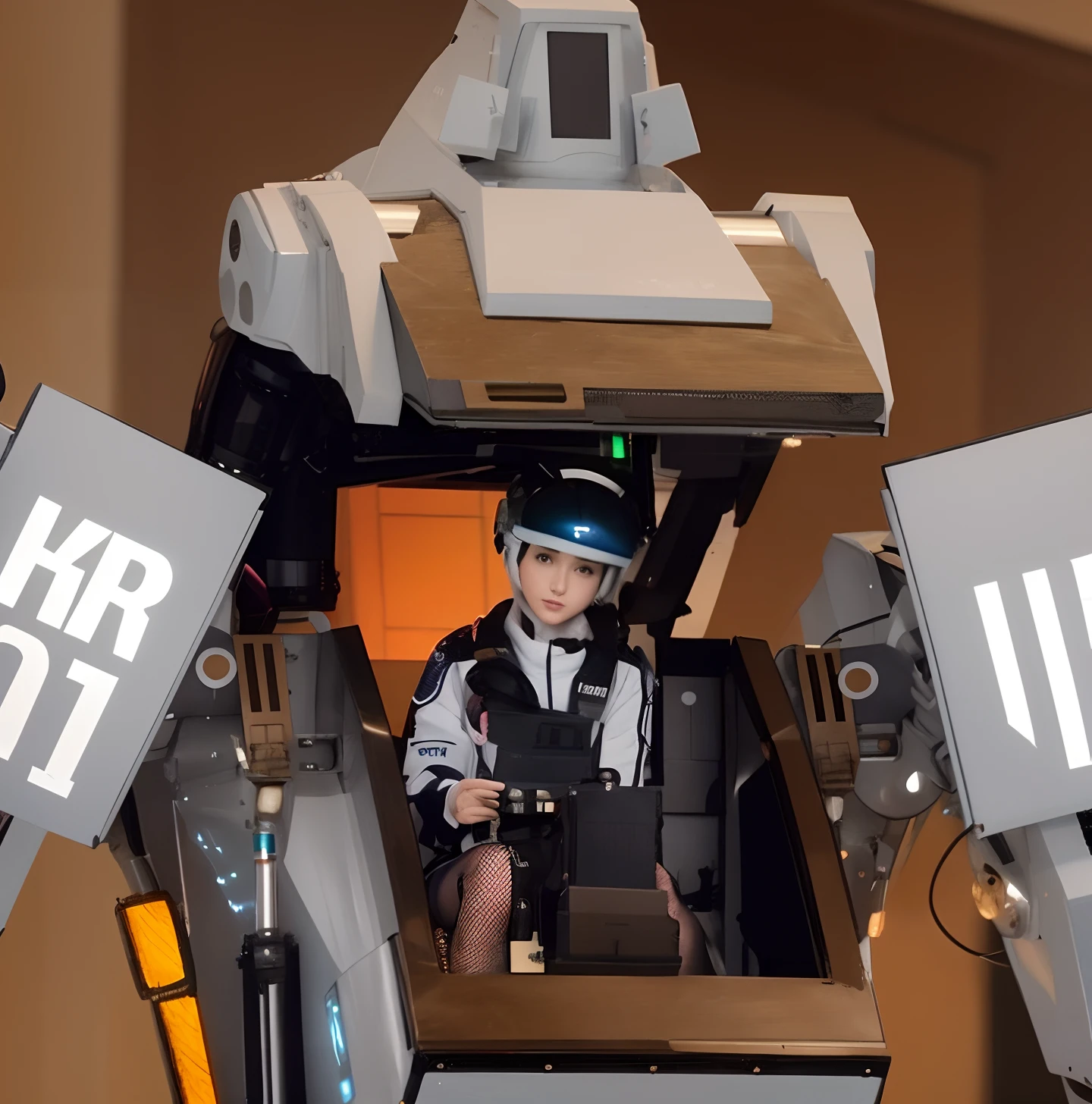 There is a beautiful woman sitting in a robot costume with a camera, fully robotic!! girlish, Girl in robotic suit, The most advanced humanoid robot, mechanized soldier girl, fully robotic!! Catgirlish, Robot police scout, humanoide robot, Chica Valquiria mecanizada, Robots de anime, girl in mecha cyber armor, Chica robot, The robot with its human mask