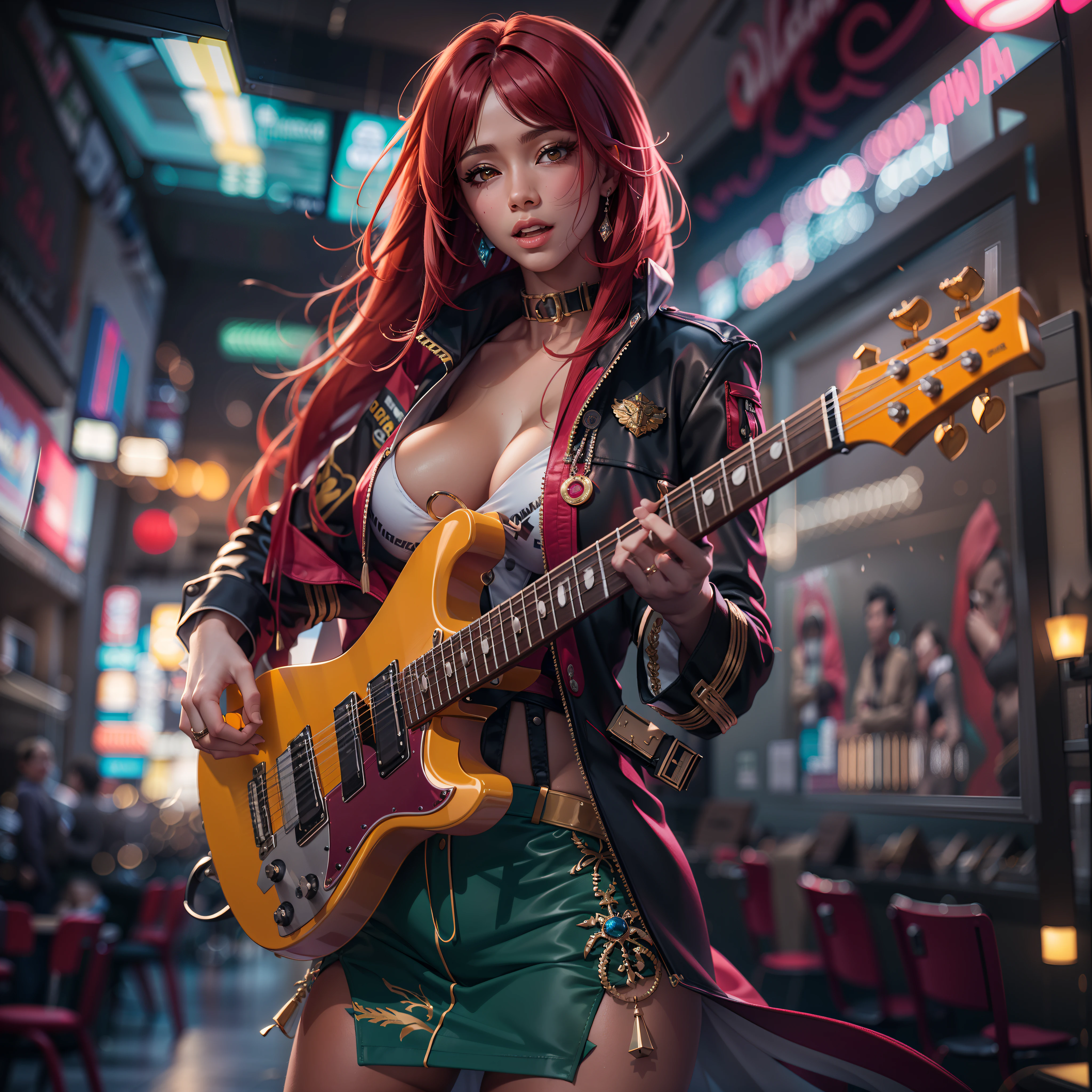 matrix Masterpiece epic girl Diva Urban deep path Jinx play handled guitar optimal sunLight meticulously intricate luminescence volumetric lightning contrast ultra_high_resolution ultra pro-Photorealistic ultra_high_quality ultra_sharpness focus accurate max perfection reflex graduated reflection extreme improved Octane-rendered opengl-shaders glsl-shader UHD XT3 64K 32K 16K 8K DSLR HDR UnrealEngine5 romm rgb pbr ombre analogique color-coded shading 3DCG fxaa global illumination cgi vfx sfx fkaa txaa rtx ssao post-processing post-production cell-shading tone-mapping augmented Divine female synthetic headgear glass transparent "singning" micro mercury gold sundrop contre-jours "Heavy Metal" scene music floraison Will-o'-the-wisp cyberpunk Goddess "Willow Smith" dazzling play guitar Cosplay decorated Cowgirl USA flag Fancy Vivid Yellow jukebox Symmetrical Athletic Hairstyle Dreads bangs extatique Tamned Skin gorgeous sensual Effects Cheekbones Embarrassed redderer eye-liner saphirs saturate ultra_beautiful_eyes dark black pupils brown iris lazulis turquoise mouth open tongue teeth obvious smiles howling Floating Jacket Eccentric Cape onyx Shoulders-Off Shirt Lace Clavicles White Papillotes embroidered breasts huge falling sideboob satin corsait red thick leather felt skirt matching ample swinging spinel navel waist reveal belt-chastity heart diamond padlock silver agate pubis bristles scarlet pubis-hairy indigo silk snap garters thighs legs boots, dancer nickel guitar fire fleuraison bees tin incandescentes CGSCOSITY tattoo Cristallines hearth rubis invoque monster bee (EOS R6 135mm 1/1250s f/2.8 ISO400) blastflashlight flash blow glow opale straight guitar case heavy chrome flat rune lava bands glyphes Tourmaline plasma chef-d' equirectangular 360 background beholder chaos strange population Earth outdoor mirror engravings handcuff Bruce_Weber girls sex "luis Royo" naked nsfw varied multi etc.