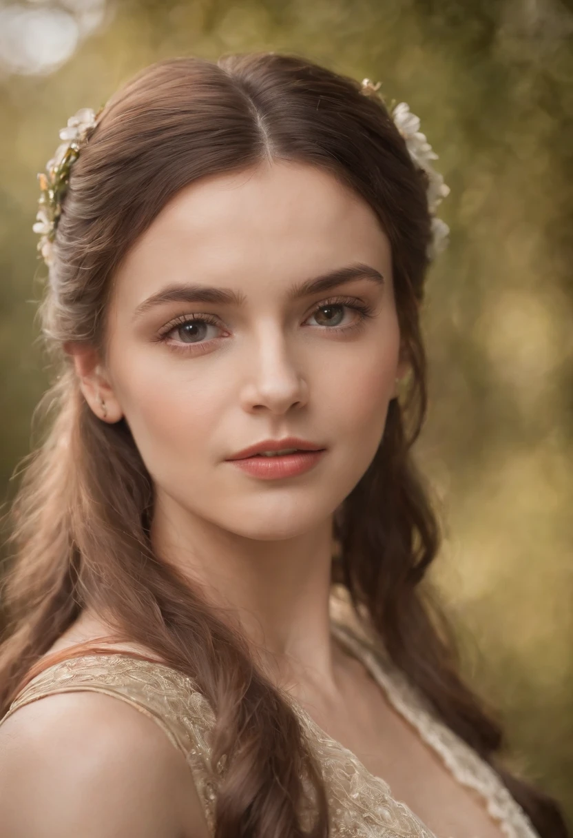 Cinematic portrait, ((upper body)), facing the audience, (Reality :1.3), the world's most beautiful artwork photo, a woman looking into the camera, European medieval court dress, gorgeous, soft gauze, detailed beautiful face, action shooting, (intricate :1.4), medieval court background, Photo realistic, CG, art station