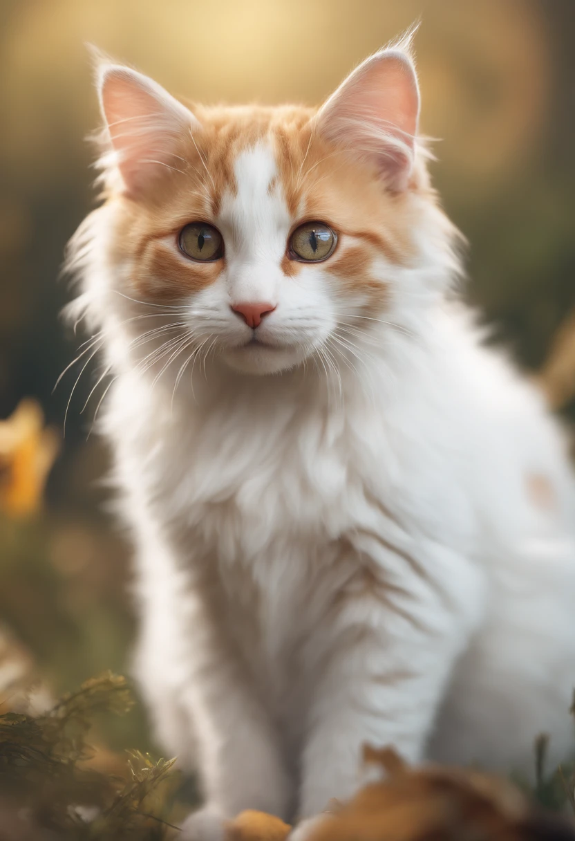 (Best quality,4K,8K,A high resolution,Masterpiece:1.2),Ultra-detailed,(Realistic,Photorealistic,photo-realistic:1.37),A cute little cat trembled slightly,Soft fur texture,Delicate paw pads,Expressive eyes,Cute twitchy beard,Hints of vulnerability,Gently wagging tail,playful pose,Art cat illustration,Subtle color palette,Natural lighting