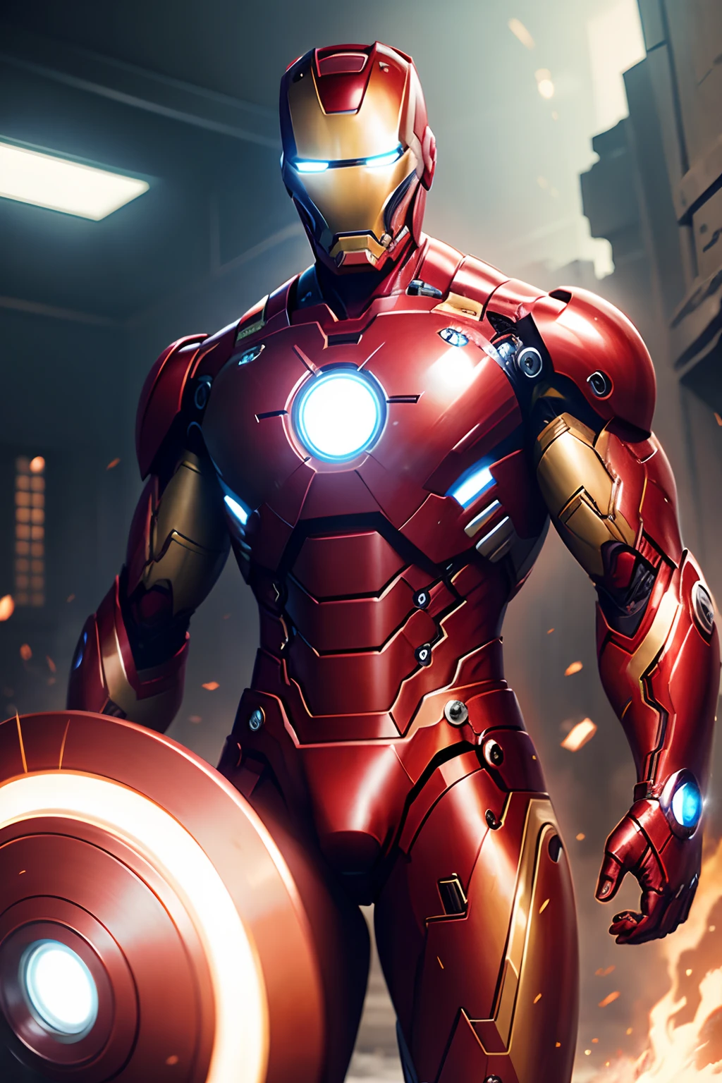 Iron man half nude