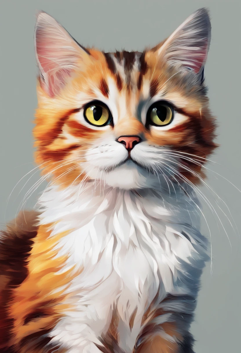 (Best quality,4K,8K,A high resolution,Masterpiece:1.2),Ultra-detailed,(Realistic,Photorealistic,photo-realistic:1.37),A cute little cat trembled slightly,Soft fur texture,Delicate paw pads,Expressive eyes,Cute twitchy beard,Hints of vulnerability,Gently wagging tail,playful pose,Art cat illustration,Subtle color palette,Natural lighting