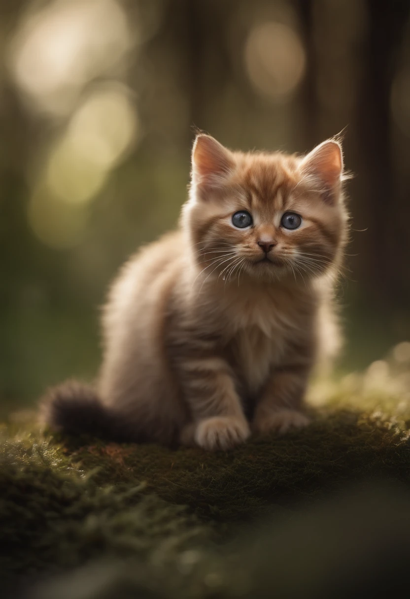 (Best quality,4K,8K,A high resolution,Masterpiece:1.2),Ultra-detailed,(Realistic,Photorealistic,photo-realistic:1.37),A cute little cat trembled slightly,Soft fur texture,Delicate paw pads,Expressive eyes,Cute twitchy beard,Hints of vulnerability,Gently wagging tail,playful pose,Art cat illustration,Subtle color palette,Natural lighting