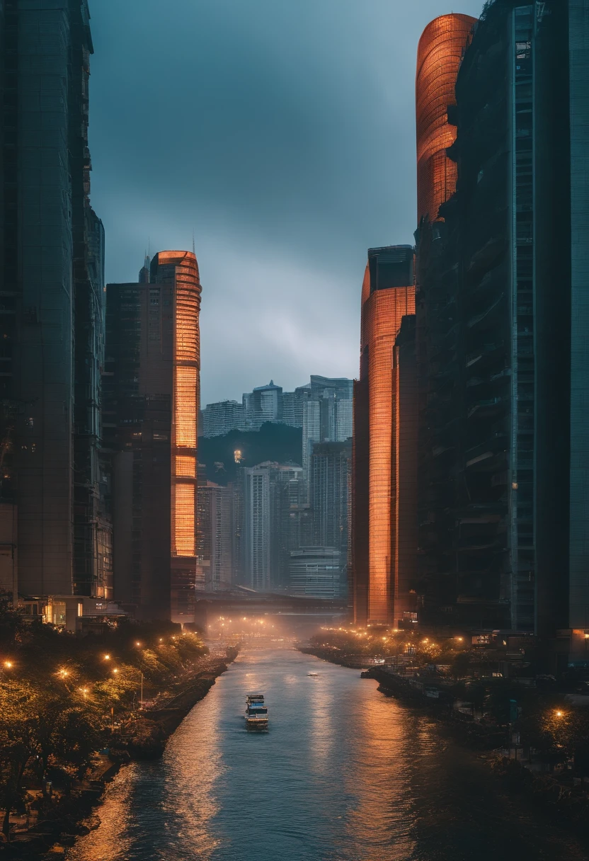 tidal waves，Armageddon，Greatwave，废墟，The run-down city creates a cinematic cityscape，A towering tsunami pounds the city's skyline. The lens should capture the absolute power and destructive power of the wave, The building in the foreground is partially submerged, debris flying, and the feeling that disaster is imminent. Long lens camera angle with EE 70mm lens on the Nikon D850, Aim for high resolution, Photorealistic rendering. Ensure that the scene is highly detailed, With HDR lighting, And convey a sense of urgency and confusion.