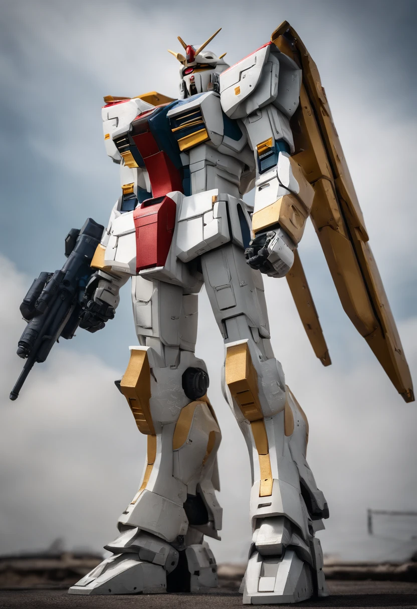 (highres:1.2),ultra-detailed,(realistic,photorealistic,photo-realistic:1.37),Gundam-style,Gundam robot,Gundam,Gundam armor,Mobile Suit Gundam,Mobile Suit,Alexander Ferarri Armor,1:1 super illustration,Gundam box art,On the Gundam,Mech inspiration,Gundam head,epic retro wave art, gigantic robot, ultimate Gundam, as a Gundam, Druss as Gundam