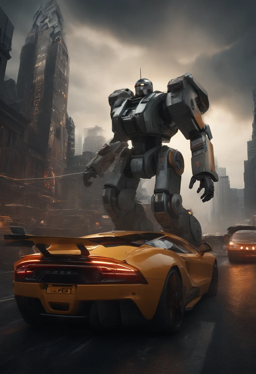 (best quality,4k,highres,masterpiece:1.2),ultra-detailed,(realistic:1.37),(sci-fi),robot,characters,futuristic,action-packed,explosive,detailed armor,military-grade machinery,advanced weapons,advanced technology,sleek design,mechanical joints,multiple thrusters,dynamic flight,cockpit,high-speed maneuvers,massive explosions,metropolis,cityscape,tall skyscrapers,bustling streets,bright neon lights,epic battle,energy beams,laser cannons,missiles,explosions and debris,cinematic,shadowy atmosphere,colorful holograms,moonlit sky,dramatic clouds,fiery trails,high-altitude combat,close-up shots of faces,emotion-filled expressions,determined,heroic poses,fierce aerial battles,contrasting colors,high contrast lighting,glowing highlights,and intense shadows.