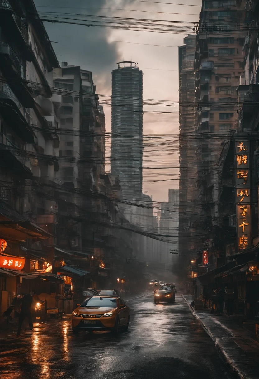 tidal waves，Armageddon，Greatwave，废墟，The run-down city creates a cinematic cityscape