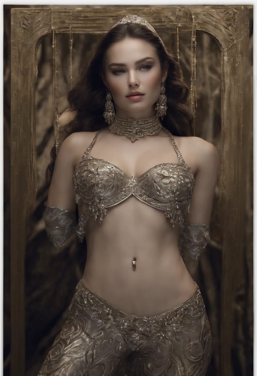 (Silver fittings based on very beautiful models), (Solo), ((Her facial features are beautiful and elegant)), (Her roots are in Eastern Europe and Asia), Double eyelids, (Slightly thick sexy lips:1.2), Ultra-fine and incredibly high-resolution silver-toned hardware, Highly detailed facial textures, Impressive body shape, curvy build,Very attractive woman, Get rid of ultra-high resolution textures, High-resolution body rendering ,Big eyes, unique masterpiece, incredibly high resolution, Highly detailed, Stunning silver work, A one-of-a-kind silver sculpture,Highlight your curve, Break (Silver jewelry in the shape of a very beautiful woman, Shiny and shiny), (Lapis lazuli colored gemstones are very effective as accents), (Crafted with meticulous precision), ((In addition to the predominantly female,Some are engraved with very intricate patterns)), ((Delicate and elegant silver jewelry)), Break ((Top quality, 8K)), Clear focus: 1.2, (layered cut, Large: 1.2), (beauty with perfect body: 1.4), (Beautiful shape and: 1.3), Thin waist