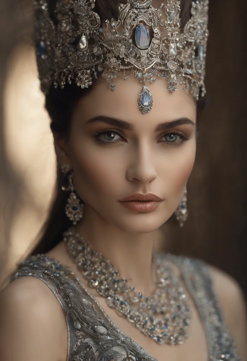 (Silver fittings based on very beautiful models), (Solo), ((Her facial features are beautiful and elegant)), (Her roots are in Eastern Europe and Asia), Double eyelids, (Slightly thick sexy lips:1.2), Ultra-fine and incredibly high-resolution silver-toned hardware, Highly detailed facial textures, Impressive body shape, curvy build,Very attractive woman, Get rid of ultra-high resolution textures, High-resolution body rendering ,Big eyes, unique masterpiece, incredibly high resolution, Highly detailed, Stunning silver work, A one-of-a-kind silver sculpture,Highlight your curve, Break (Silver jewelry in the shape of a very beautiful woman, Shiny and shiny), (Lapis lazuli colored gemstones are very effective as accents), (Crafted with meticulous precision), ((In addition to the predominantly female,Some are engraved with very intricate patterns)), ((Delicate and elegant silver jewelry)), Break ((Top quality, 8K)), Clear focus: 1.2, (layered cut, Large: 1.2), (beauty with perfect body: 1.4), (Beautiful shape and: 1.3), Thin waist