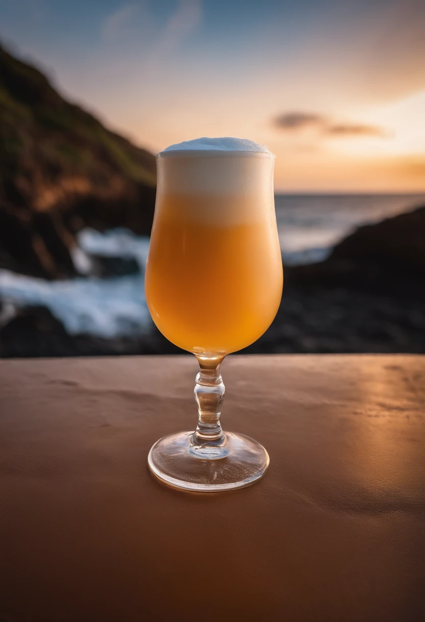 copo de cerveja gelado com espuma brinde messade madeira