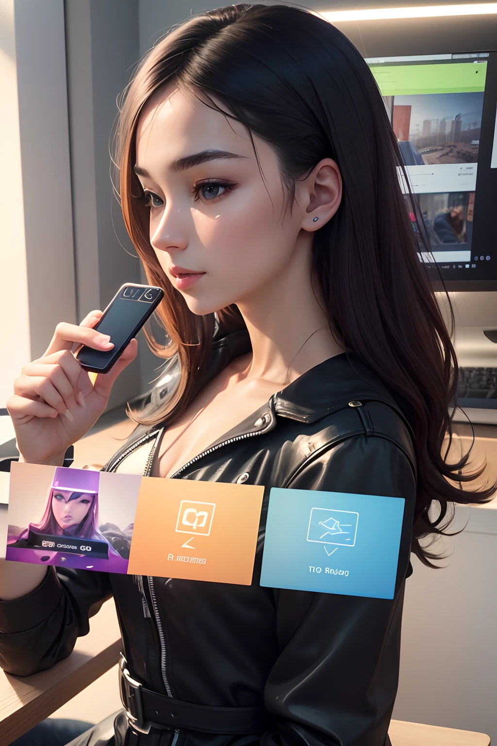 smartphone, vivid colors, glowing screen, sleek design, high-resolution display, vibrant interface, seamless user experience, slim bezels, sleek and modern, ultra-thin, cutting-edge technology, advanced camera capabilities, AI-powered, fast processing, 5G connectivity, wireless charging, fingerprint sensor, bezel-less display, immersive visuals, sleek and compact, multi-tasking capabilities, app ecosystem, social media integration, high-quality photos and videos, crystal-clear video calls, augmented reality experiences, customizable interface.