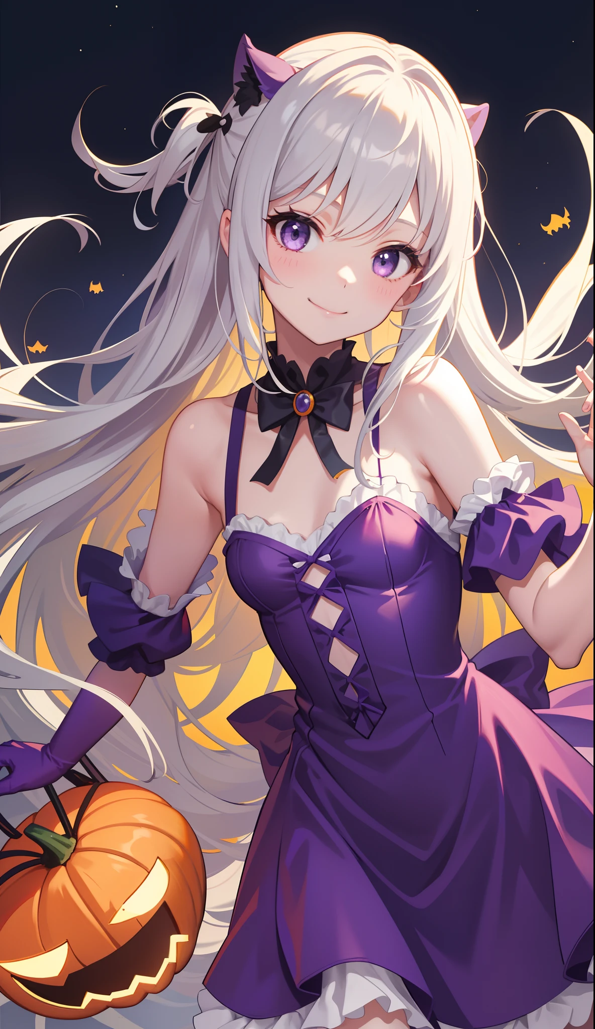 1girl in、AS-Adult、A smile、Halloween、Wonderland、Alice's Costume(small tits)、Upper body portrait、