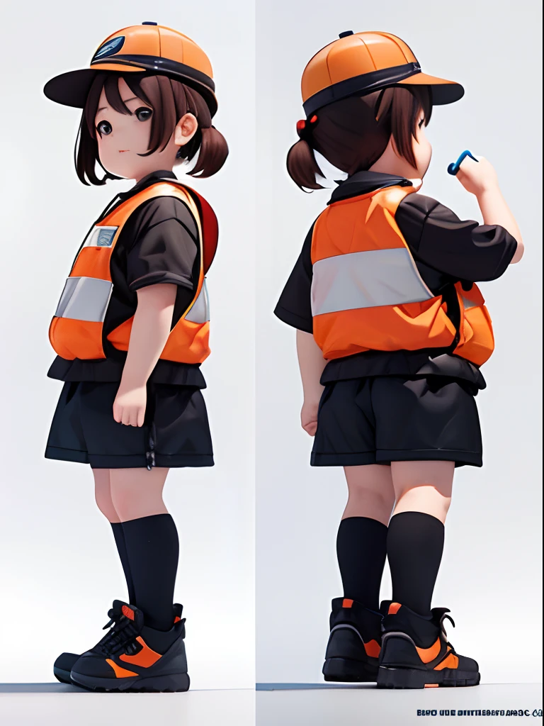 人物: 10 year old boy, Short brown hair, Black eyes, helmet on,Wearing a construction worker's uniform,Construction worker reflective orange clothing,Lively posture,Different angles, Different Perspectives, Fantastic ladybug style, hat ornament,Steel blocks, Pieces of iron、Steel structure decoration,gear wheel,White background -- 3:2, Character styling,Pop Mart's super cute little boy IP, A chubby face, Chinese style, full bodyesbian, Clean background, Studio light, Hyper-detailing,。.。.3D, c4dblender,OC renderer, Ultra HD,。.。.3d rendered model, a blind box toy, Smooth and delicate, Clean background,。.。.a 3D render, Extreme detail, 8K, Extreme clarity, High sharpening, Ray tracing, particle fx, Studio lighting, The Rembrandt effect, HD quality, High-definition color contrast