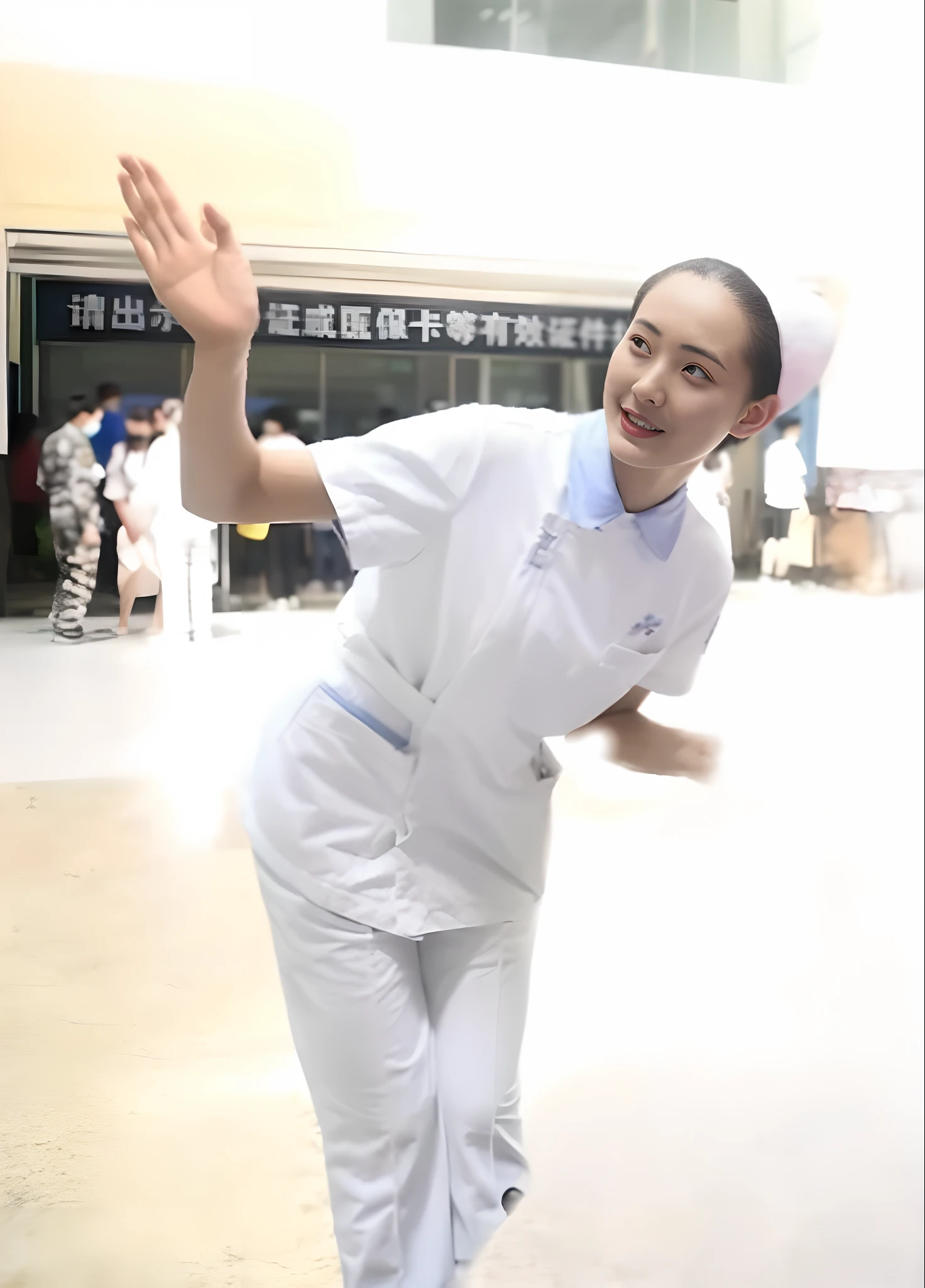 healthcare worker, nurse girl, perfect slim figure,Beautiful face,fully body photo