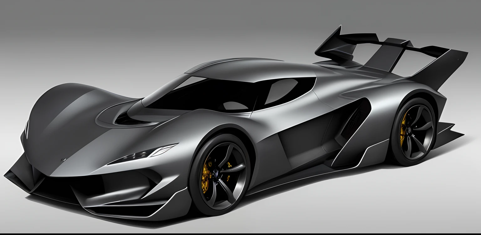 a 2-door sports car,shaped like a stealth fighter,sharp form,one motion form, concept car,top quarter view