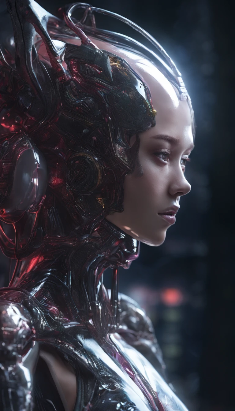 32K(tmasterpiece,k hd,hyper HD,32K)Rolling flying linen constellation,Lizard Head Platinum Silk Armor Tulle Cyberpunk Space Station 1:90 miniatures,the sideview,semi transparent,Portrait close-up,Ice is permeable to gas,Film light and shadow,Full composition,Panorama ultra-wide angle,extremely happy,Pterostilbene has a delicate texture,Strong visual impact,Hyper-detailing,Dream girl,Refined face,prettyeyes,Cherry small mouth,high saturated,Long flowing burgundy hair,crystal-clear,Good sense of perspective,Light and shadow effects,16K smooth,Surface reflected light