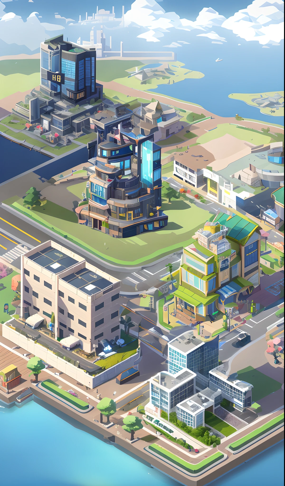 Smooth roads,Architectural KTV in the lower right corner