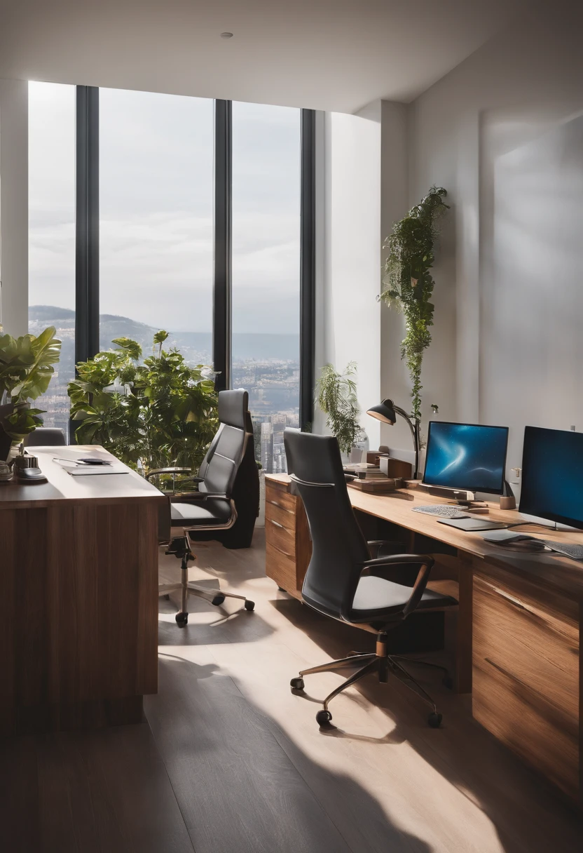 Personas sentadas en escritorios en una oficina con vistas a una ciudad, Trabajar en una oficina, Personas en el trabajo, Antecedentes de la oficina, Fellows, Oficina abierta, en un espacio de trabajo de espacio abierto, Occupied room, Oficinas, sentado en la oficina, Oficina moderna, en una oficina, Personas sentadas en mesas, Gente ocupada, Antecedentes interesantes, sentado frente a una computadora