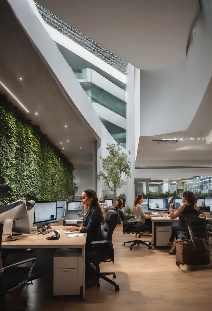 fotografia Horizontal muy realista de 4 mujeres , 2 mujeres latinas, 2 mujeres negras  , 4 hombres jovenes latinos , 10 a 8  personas , Personas sentadas en escritorios en una oficina con vistas a una ciudad, Trabajar en una oficina, Personas en el trabajo, Antecedentes de la oficina, Fellows, Oficina abierta, en un espacio de trabajo de espacio abierto, Occupied room, Oficinas, sentado en la oficina, Oficina moderna, en una oficina, Personas sentadas en mesas, Gente ocupada, Antecedentes interesantes, sentado frente a una computadora, photo 8k , chicas y chicos, rostro detallado , sillas de rueda , photo vertical , 8k , Ultrarealist