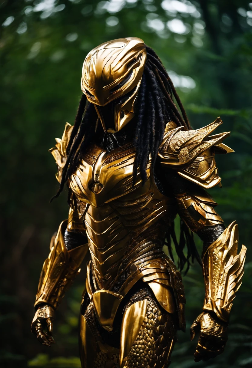 Predator,full bodyesbian,Gold high-tech armor