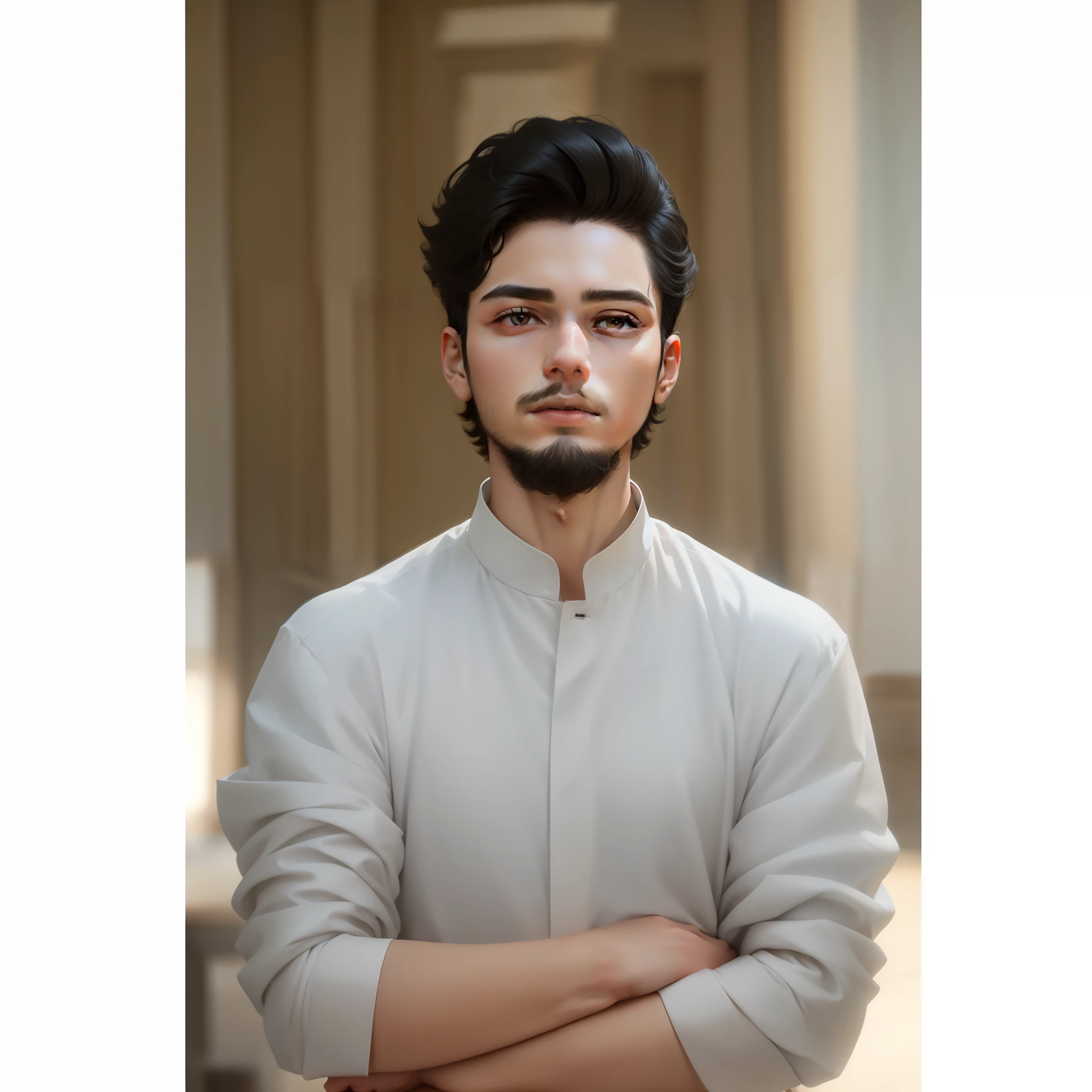 Medium black haired boy with a medium haircut looks at the camera, delicate androgynous prince, Beautiful androgynous prince, androgynous face, an epic non - binary model, tomboy cabelo pretp medio, beautiful androgynous girl, foto retrato suave 8 k