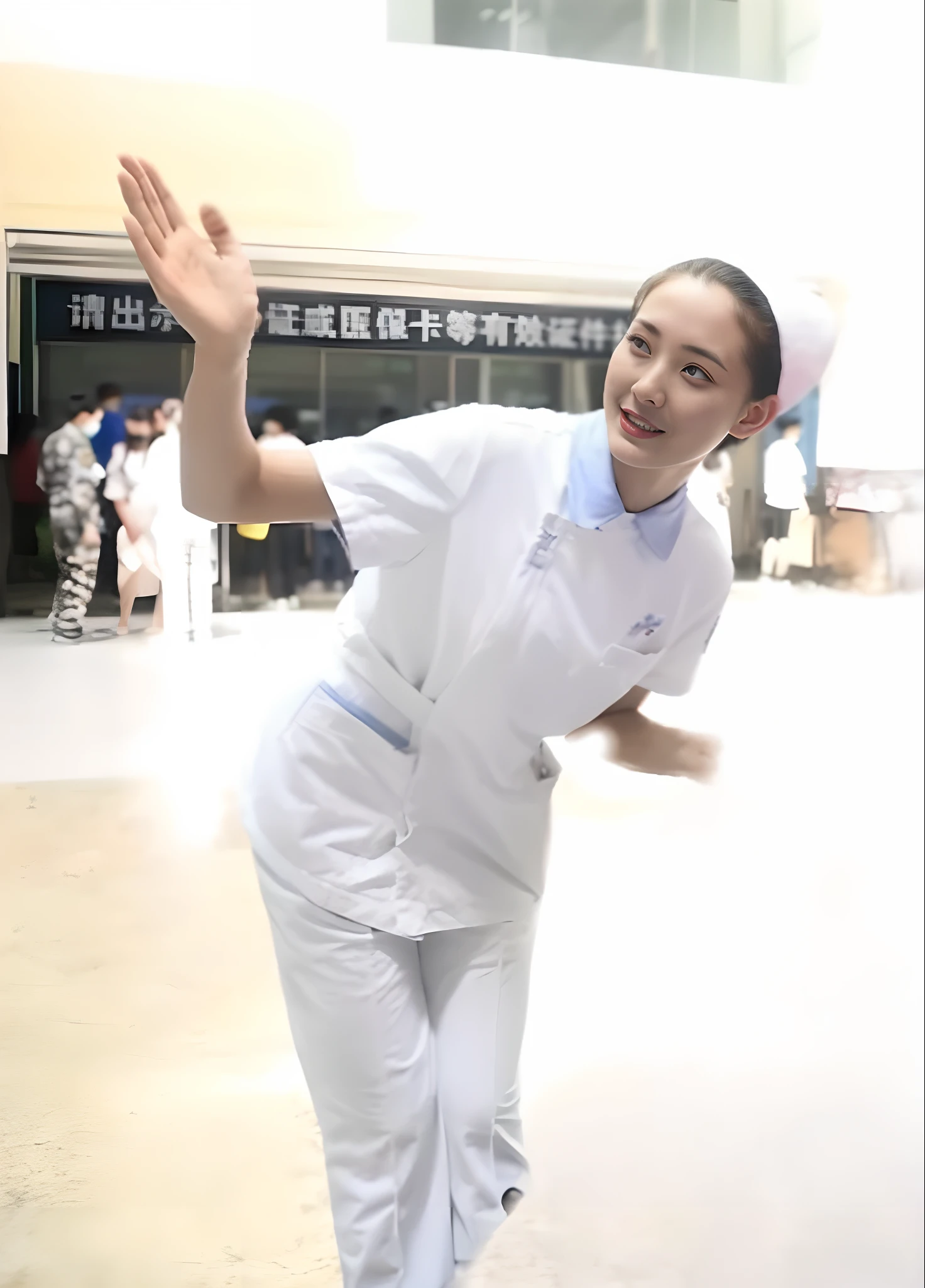 healthcare worker, nurse girl, perfect slim figure，Beautiful face，fully body photo