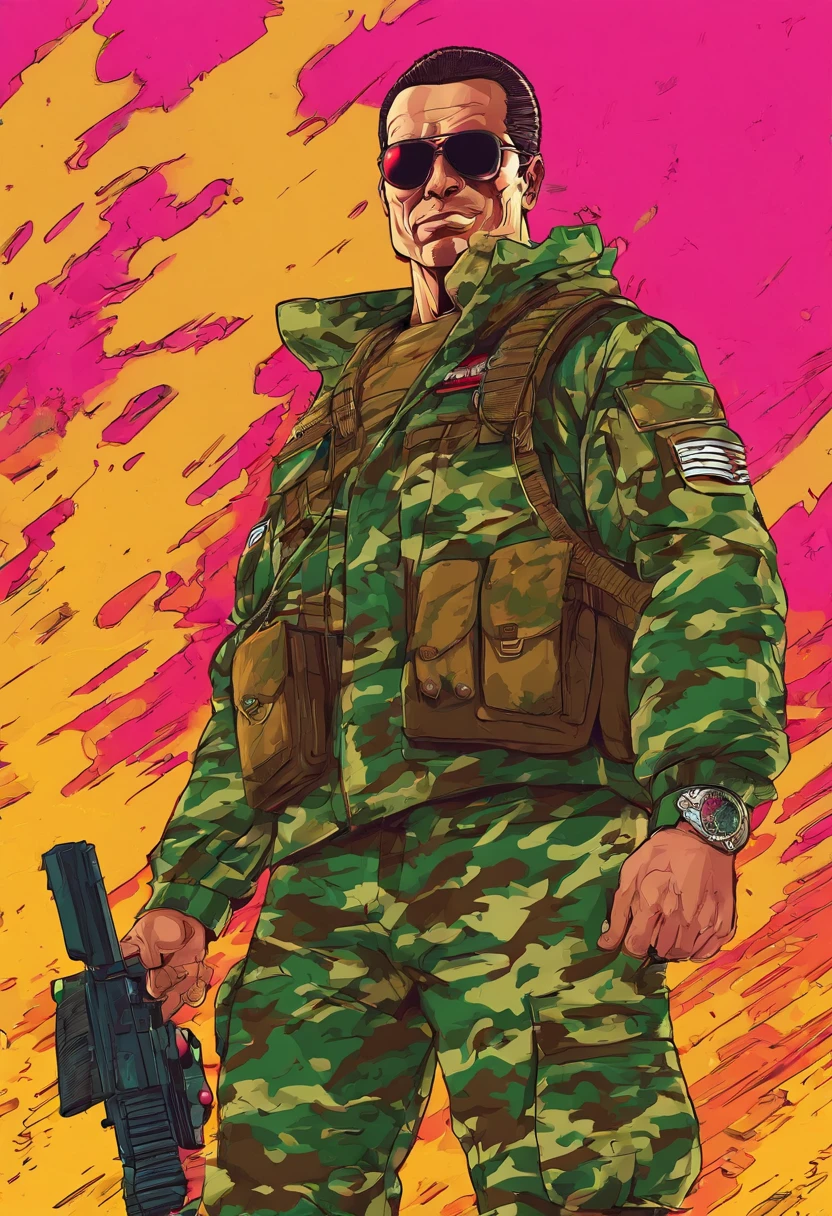 homem com roupa tatica roupa militar camuflagem escura