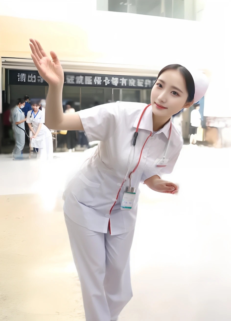 healthcare worker, nurse girl, perfect slim figure,Beautiful face,fully body photo