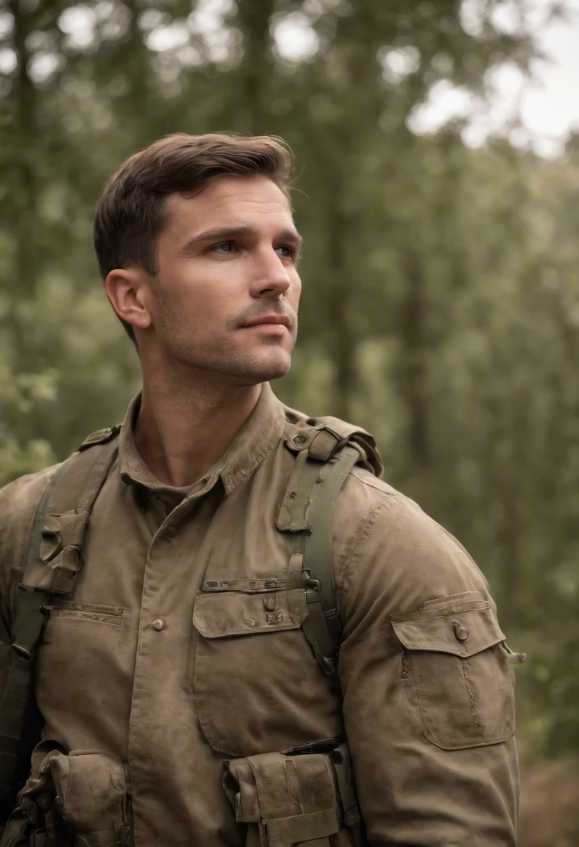 homem com roupa tatica roupa militar camuflagem escura