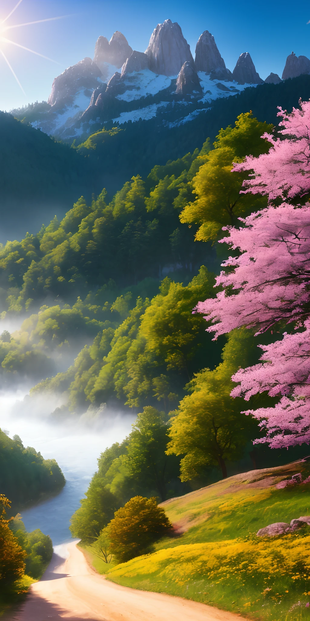 Masterpiece, Best Quality, High Quality, Extremely Detailed CG Unity 8k Wallpaper, Scenic, Oil Painting, Award Winning Photography, Bokeh, Depth of Field, HDR, Glow, Chromatic Aberration, Photorealistic, Extremely Detailed, Art Station Trending, CGSociety Trending, Intricate , highly dramatic, midway art and masterpiece, best quality, highest quality, extremely detailed CG Unity 8k wallpapers. A lush summer landscape of rolling green hills stretching to the horizon, dotted with wildflowers in shades of pink, yellow and purple, flooded with light. This is a masterpiece, best quality, highest quality, extremely detailed CG unity 8k wallpaper peaceful autumn landscape surrounded by golden yellow, fiery red and burnt orange trees. The fresh air smells sweet of fallen leaves and wood smoke. The ground is covered with a warm layer of leaves that rustle under your feet. A misty mountain rises in the distance, surrounded by light And a masterpiece in the best quality and extremely detailed CG unity 8k wallpaper A breathtaking winter landscape covered in snowy capes, creating a A world of shimmering whites and cool blue shades. The tall evergreens are tall and proud, their branches covered with snow and light. This is a masterpiece with the best quality, great quality and extremely detailed CG unity 8k wallpaper vivid spring landscape full of new life and colors. The hills are carpeted in green with delicate wildflowers in shades of pink, purple and yellow, with plenty of lighting