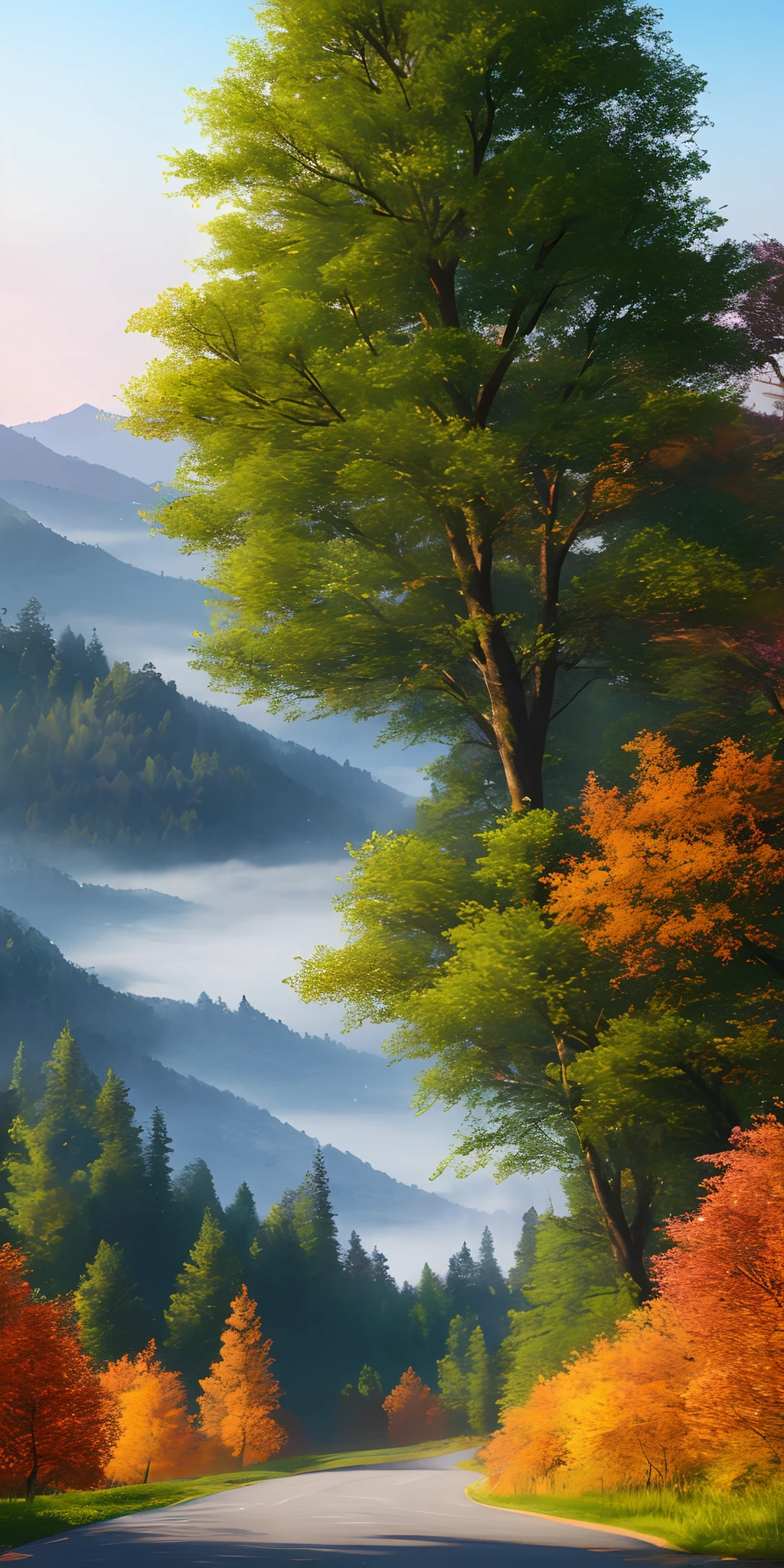 Masterpiece, Best Quality, High Quality, Extremely Detailed CG Unity 8k Wallpaper, Scenic, Oil Painting, Award Winning Photography, Bokeh, Depth of Field, HDR, Glow, Chromatic Aberration, Photorealistic, Extremely Detailed, Art Station Trending, CGSociety Trending, Intricate , highly dramatic, midway art and masterpiece, best quality, highest quality, extremely detailed CG Unity 8k wallpapers. A lush summer landscape of rolling green hills stretching to the horizon, dotted with wildflowers in shades of pink, yellow and purple, flooded with light. This is a masterpiece, best quality, highest quality, extremely detailed CG unity 8k wallpaper peaceful autumn landscape surrounded by golden yellow, fiery red and burnt orange trees. The fresh air smells sweet of fallen leaves and wood smoke. The ground is covered with a warm layer of leaves that rustle under your feet. A misty mountain rises in the distance, surrounded by light And a masterpiece in the best quality and extremely detailed CG unity 8k wallpaper A breathtaking winter landscape covered in snowy capes, creating a A world of shimmering whites and cool blue shades. The tall evergreens are tall and proud, their branches covered with snow and light. This is a masterpiece with the best quality, great quality and extremely detailed CG unity 8k wallpaper vivid spring landscape full of new life and colors. The hills are carpeted in green with delicate wildflowers in shades of pink, purple and yellow, with plenty of lighting