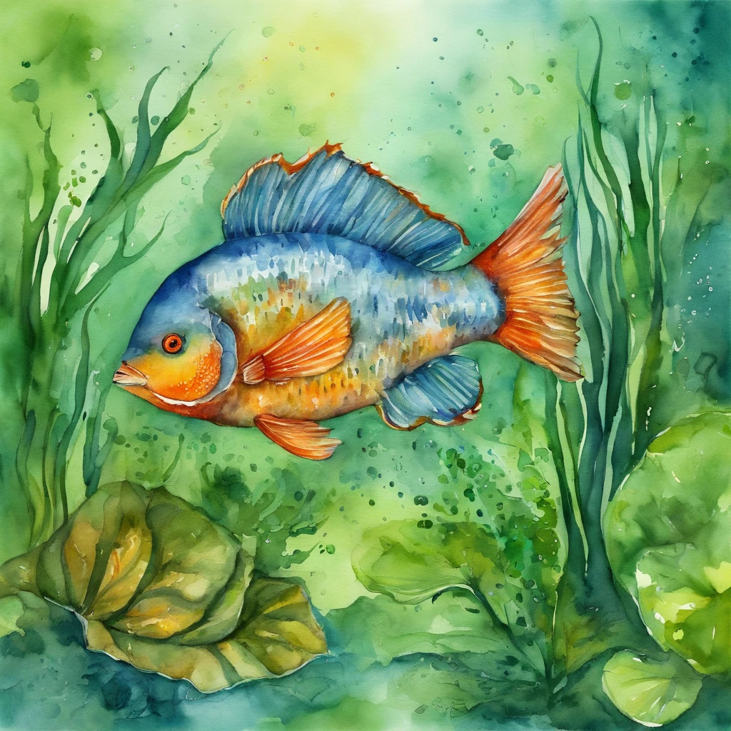 Biozym, algae, water, fish jumping, background rainforest
