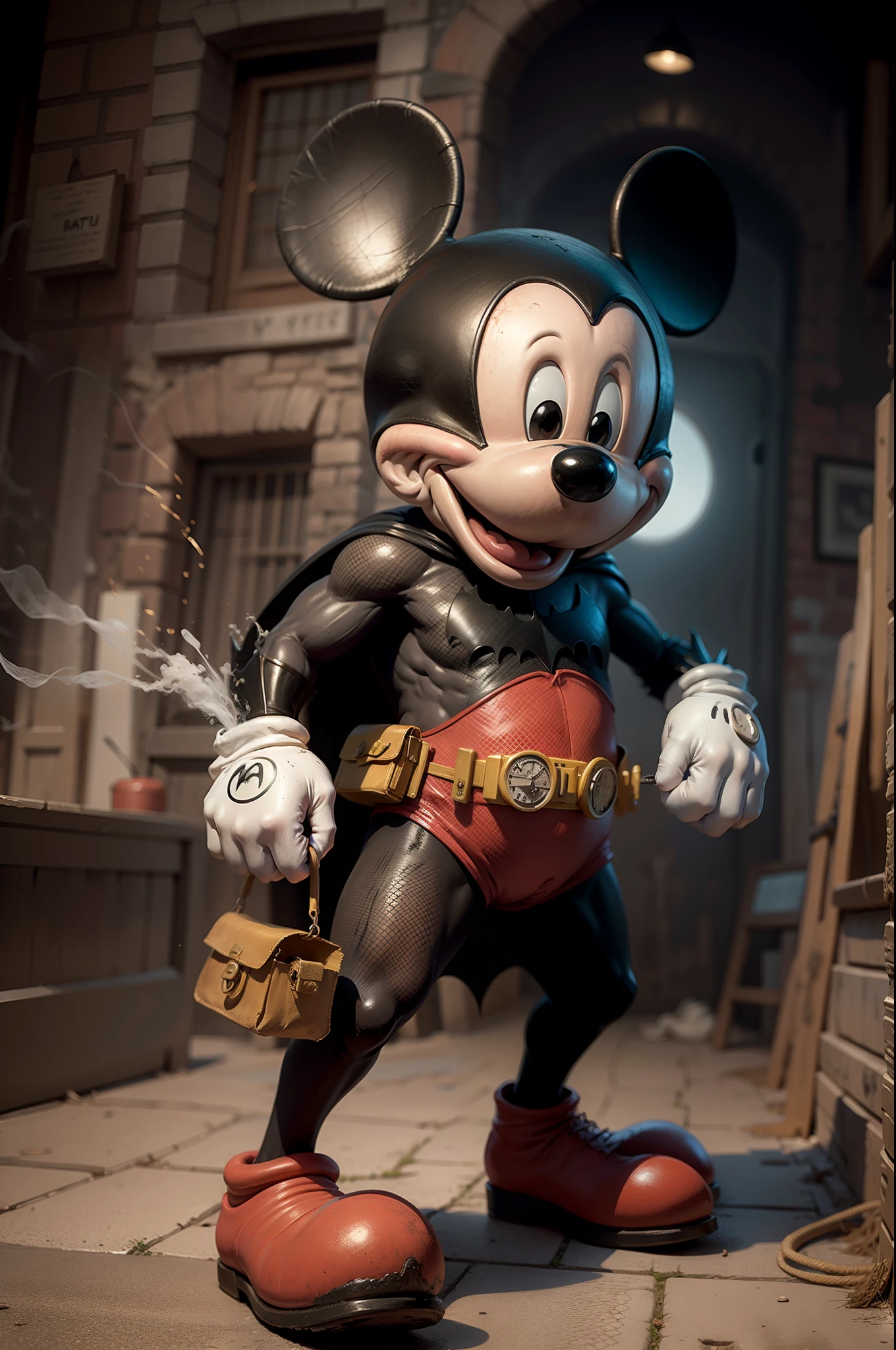 Mickey con un traje de batman