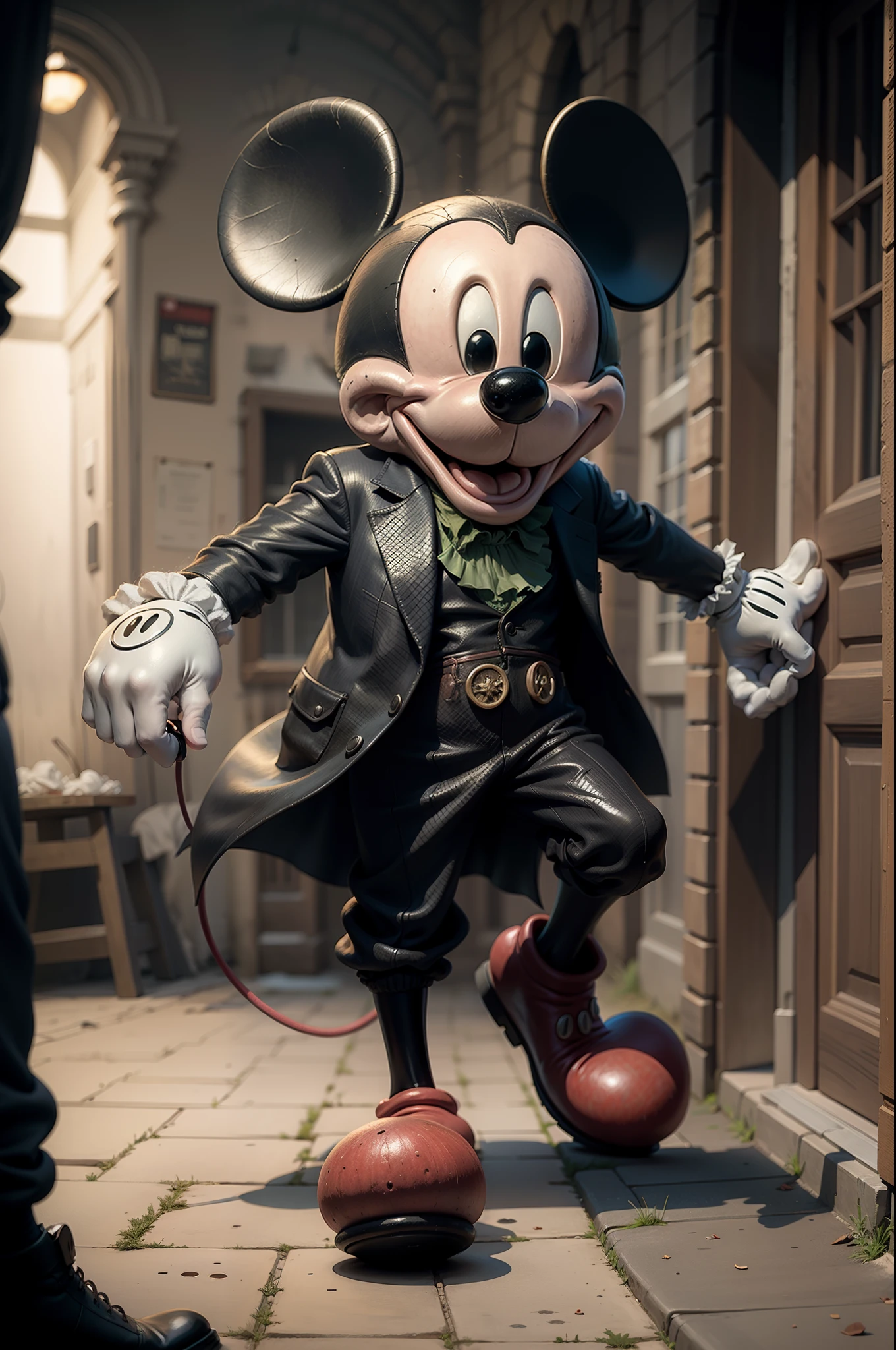 Mickey con un traje de Joker