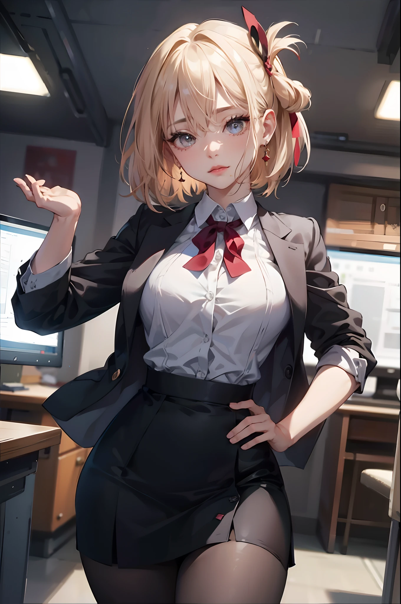 (8K, HDR, highres), ((((hyperrealism, masterpiece, best quality, ultra highres)))), (pin light, cinematic light), (hyper detail, finely detailed),
1girl, __MY/background2__, magical realism, movie still, {cowboy shot|full body|upper body},
__hair-female__, large breasts:0.3, Natural breasts:0.3, (slim waist:1.1), (wide hip, large pelvis:1.3), (hip_up), (thick thighs and legs), oiledwet:1.4, 
((detailed beautiful face)), (perfect eyes, detailed eyes), (detailed facial features), beautiful and clear eyes, detail eye pupil, lipgloss, (Eyelashes:1.4), detailed hair, (((hair over one eye))), glossy, perfect hands,
{turnred_face|sorrowful_face|charmed_face|seduced_face|drunk_face|ecstasy_face},
(blazer:1.1), (((black mini skirt, silk blouse))), (Korean:1.3, japanese:1.1), tight, (((pubic hair:1.5, high heels))), 
__200WildcardsNSFWAnd_sdWildcards/earrings__, {necklace|amulet}, shoulder bag, 
pureerosface_v1:0.15,