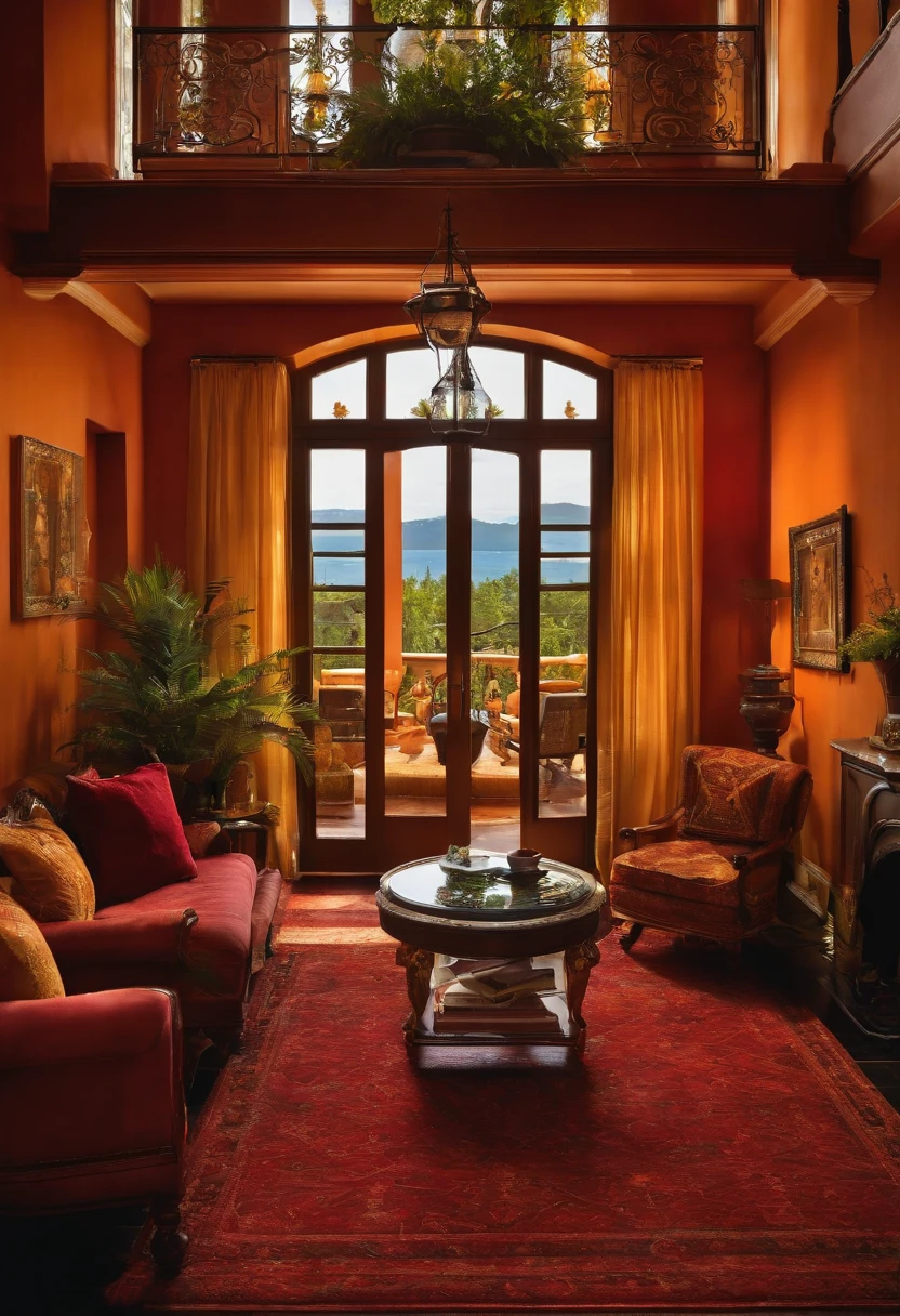 From the balcony into the entrance of the living room