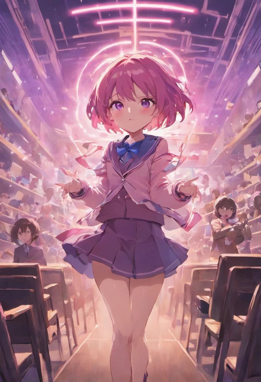 Kei karuizawa(the classroom of the elite) , short hair,ribbon,violet gradient,two hands,2 legs,lewd,throng,8k,best quality.